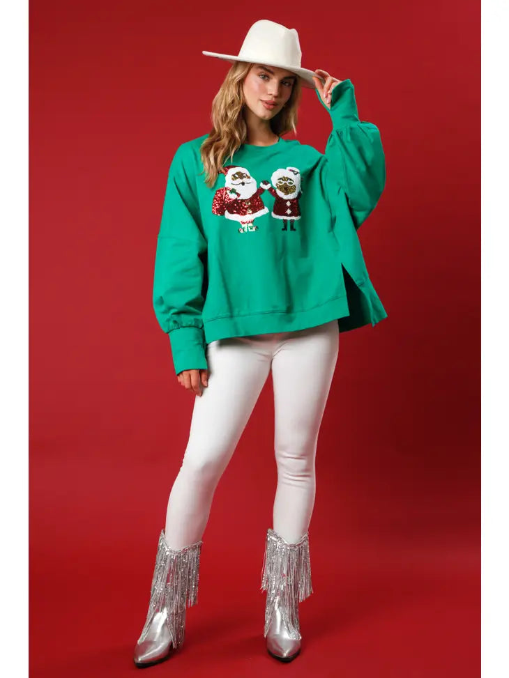 Sequin Santa & Mrs. Santa Sweatshirt