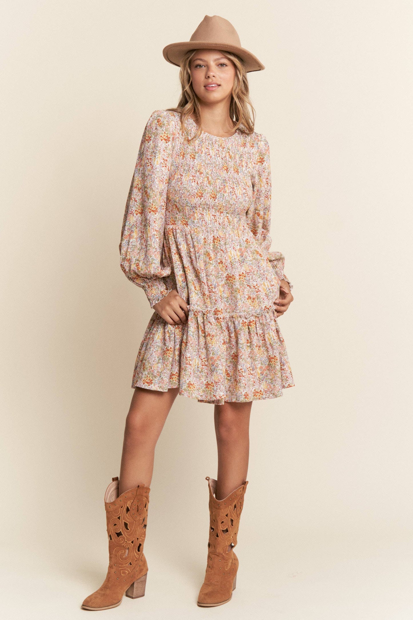 Autumn Garden Long Sleeve Dress