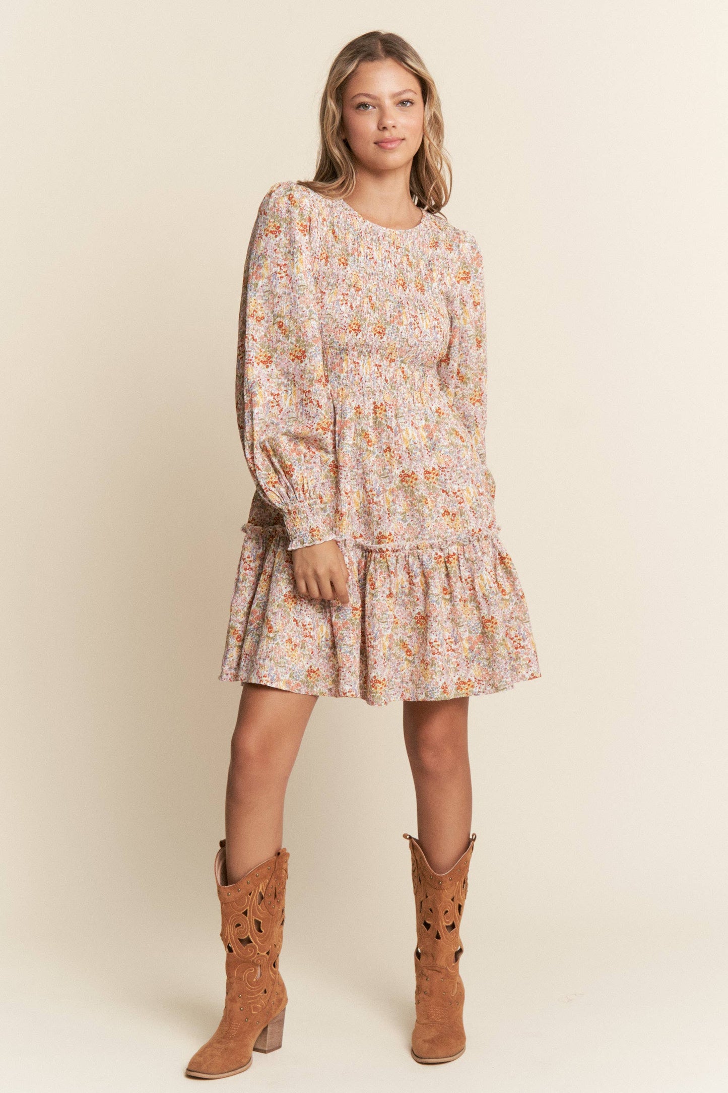 Autumn Garden Long Sleeve Dress