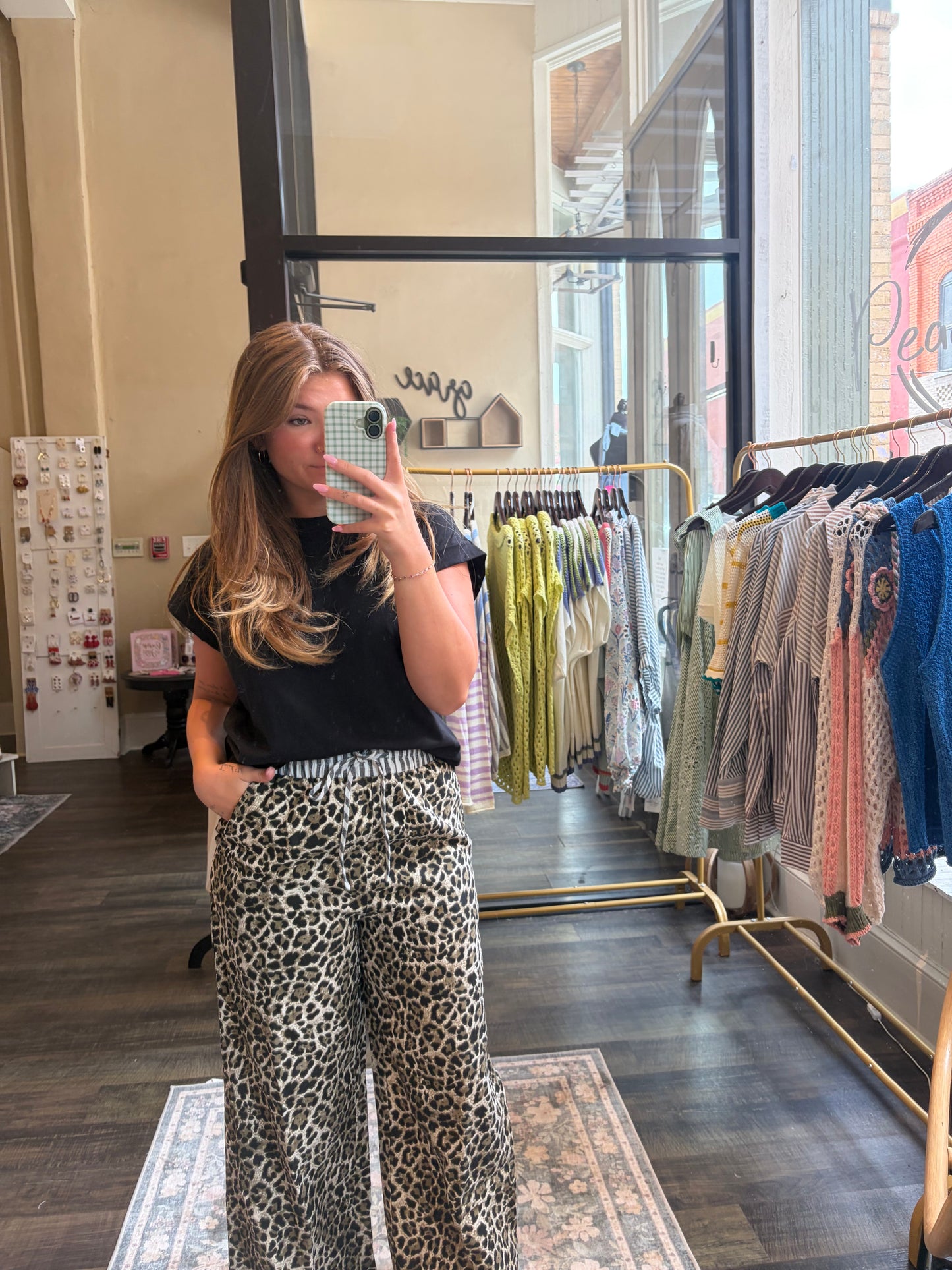 Leopard Print Wide-Leg Pants