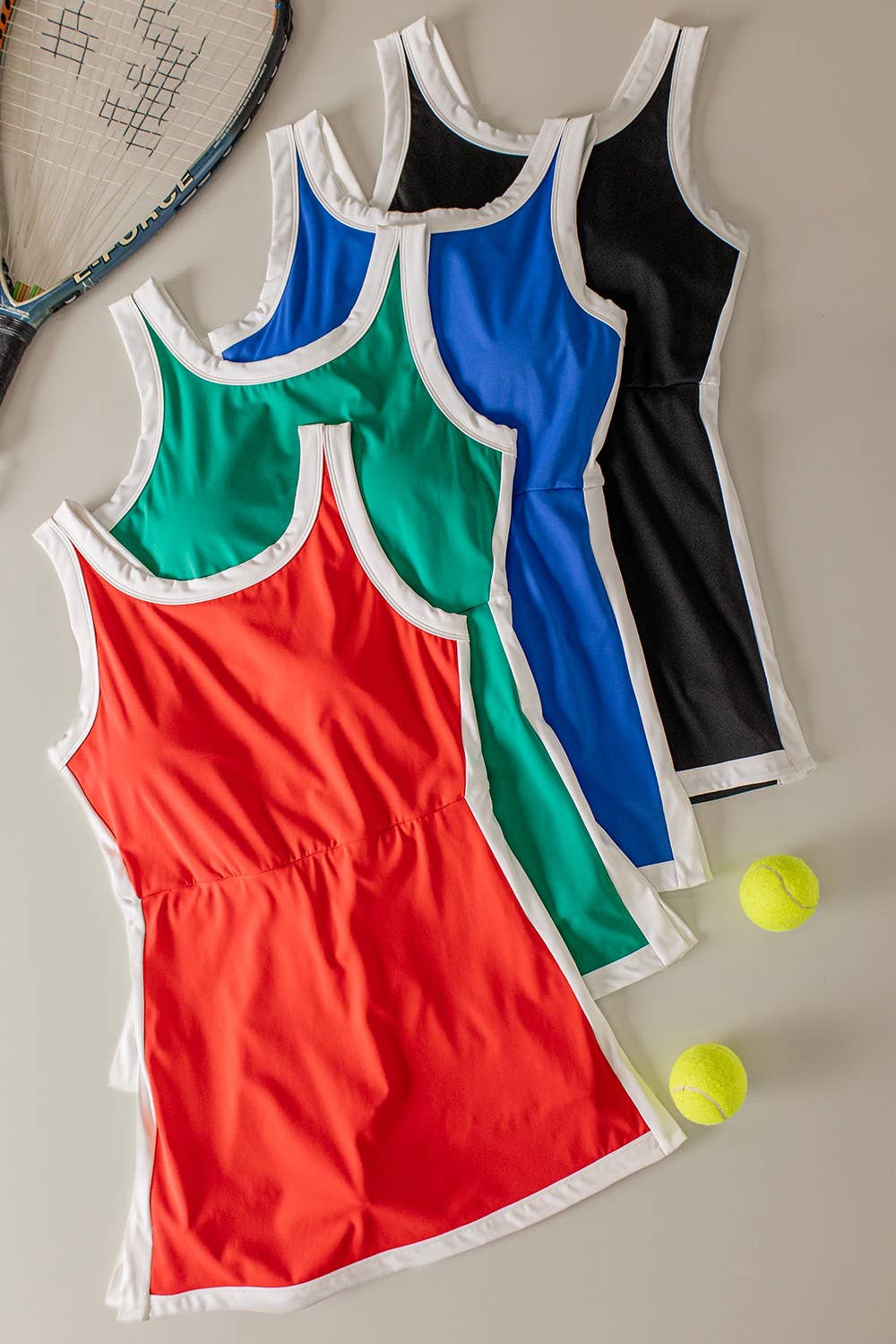 Color Block Activewear Mini Dress W/ Bra Cap: GREEN