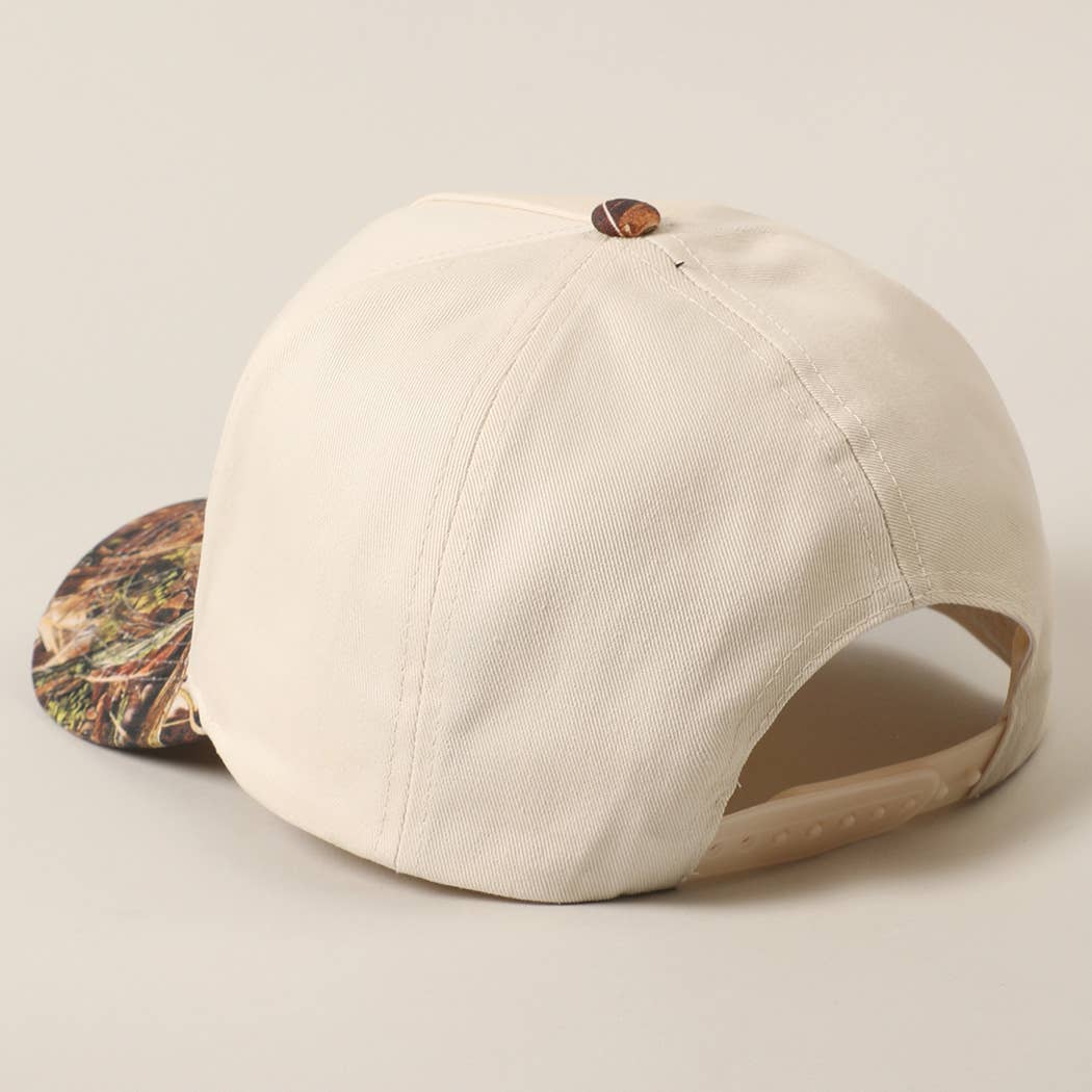 HONEY Lettering Embroidery Camo Hat - Black