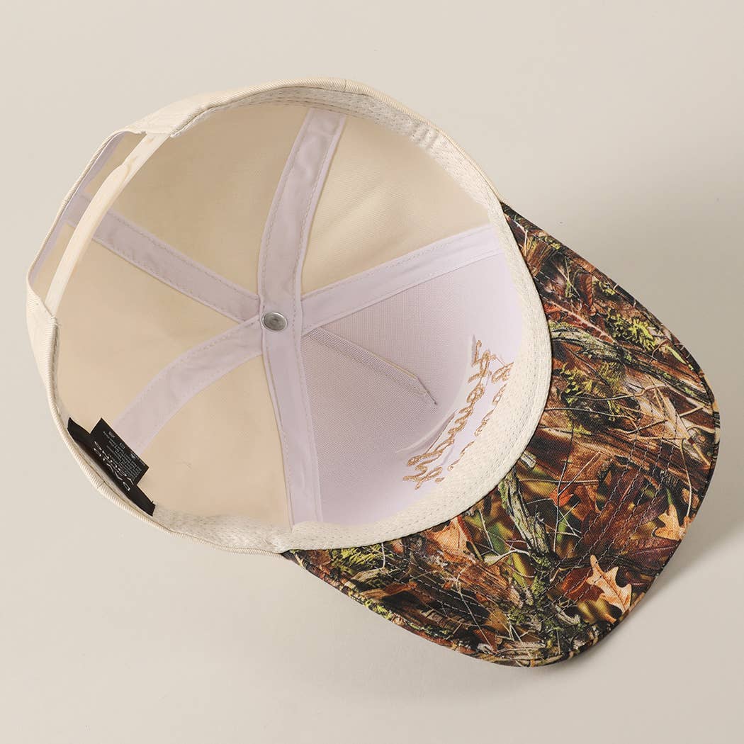 Howdy Honey Embroidery Camo Beige Hat