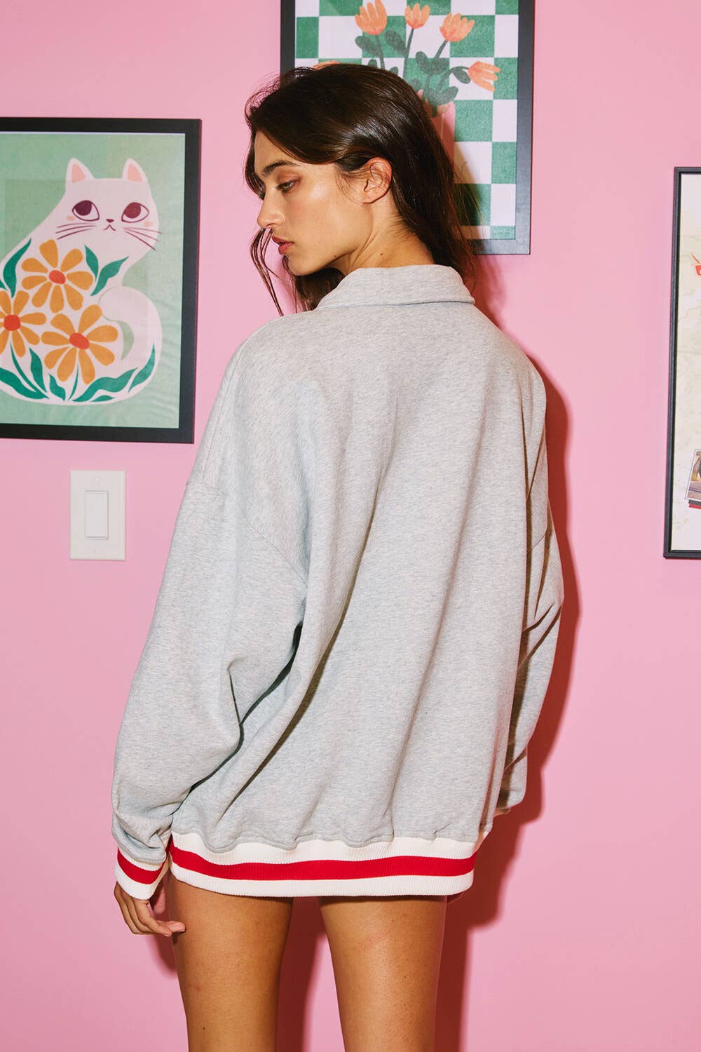 GEORGIA Stripe Elastic Banded Sweatshirt