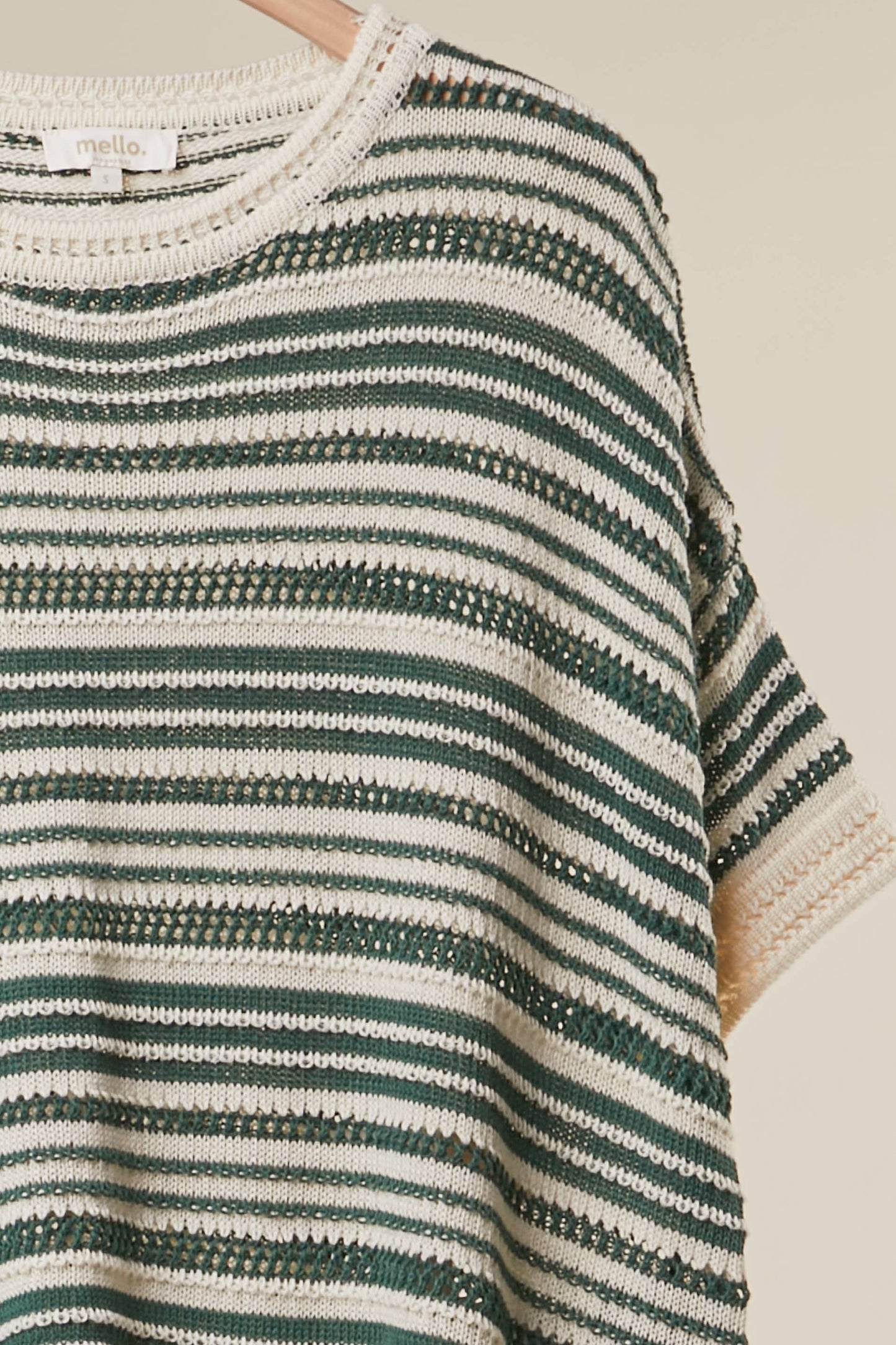 Short Sleeve Striped Knit Top