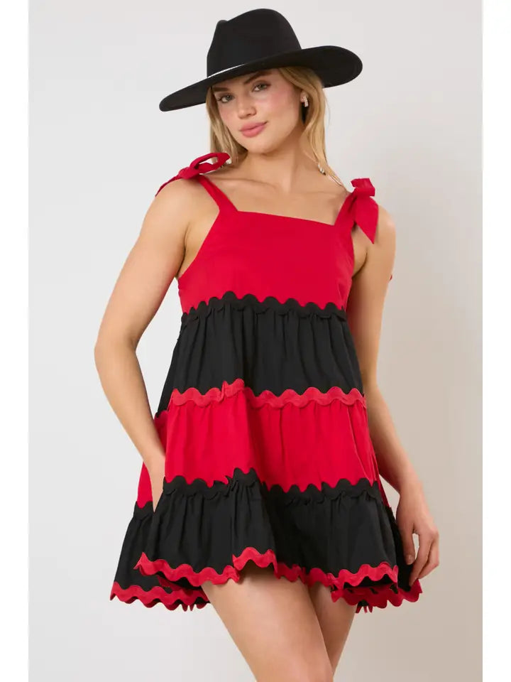 Red + Black Mini Dress L Red + Black Mini Dress L