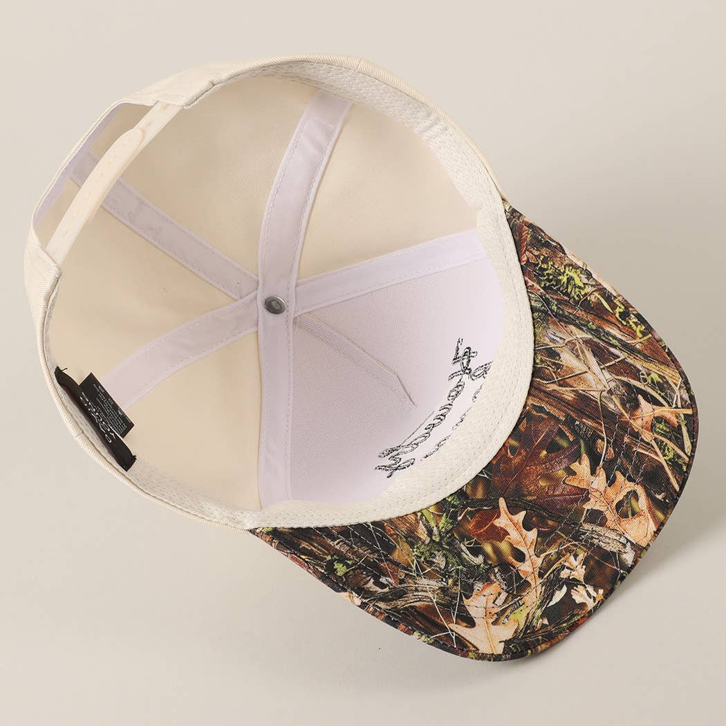Howdy Honey Embroidery Camo Beige Hat