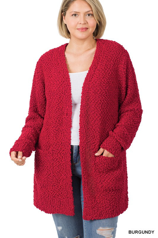 Plus Popcorn Sweater Cardigan