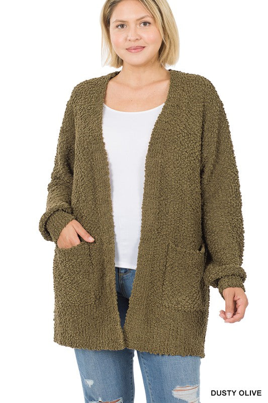 Plus Popcorn Sweater Cardigan