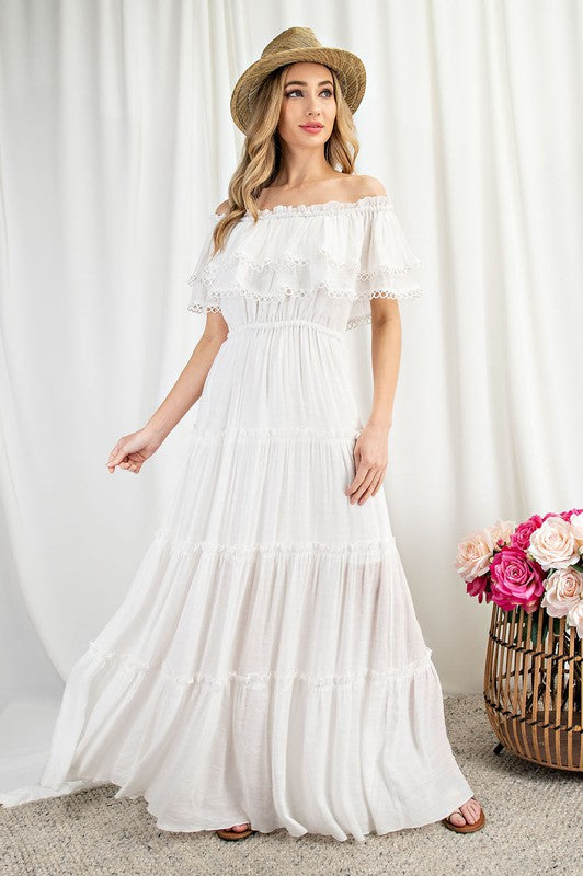 Off The Shoulder Ruffle Maxi Dress S Off The Shoulder Ruffle Maxi Dress S
