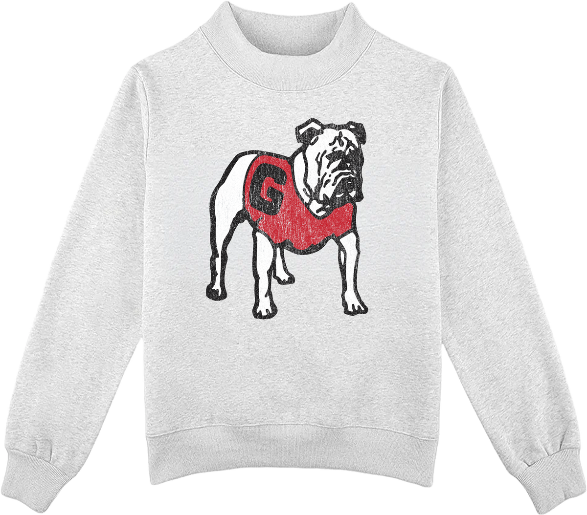 UGA Mock Neck: Heather Ash