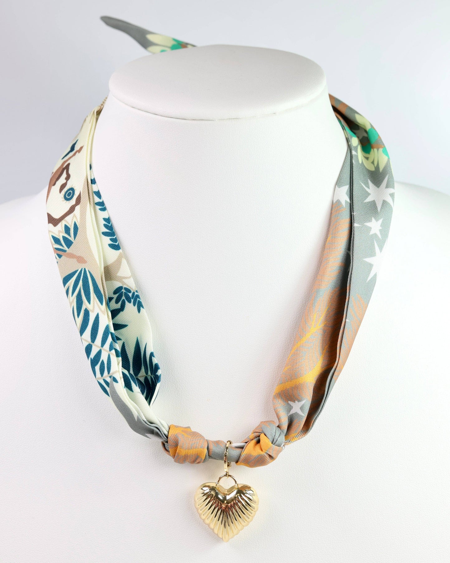 Lillie Scarf Charm Necklace TAN TEAL: Default