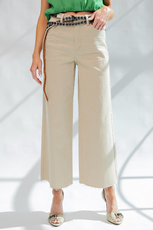 Soft Stretch High Waisted Twill Pants