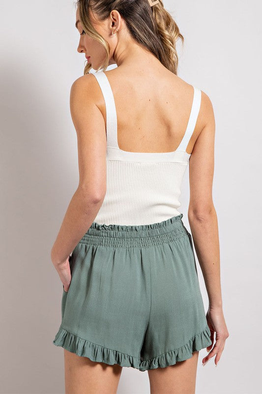 Smocked Ruffle Shorts