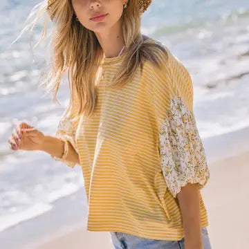 Striped Knit Pullover Top