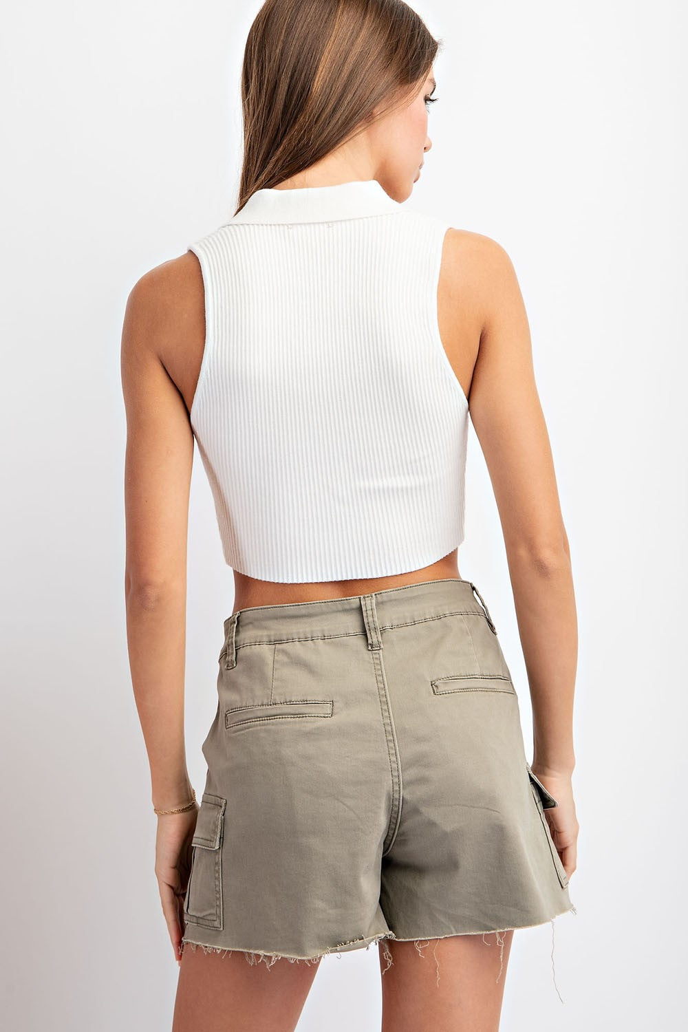 Olive Washed Cargo Shorts