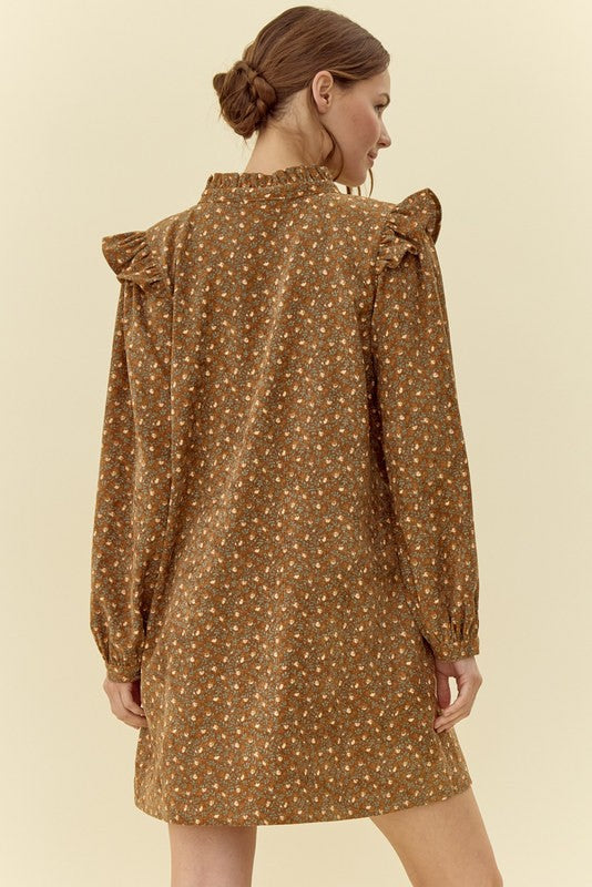 Print Button-Up Dress
