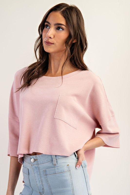 Mineral Washed Cropped Top