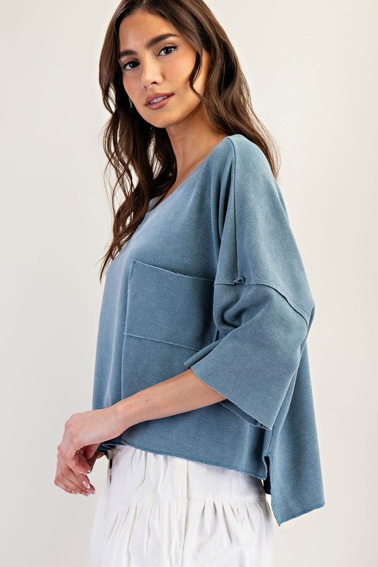 Mineral Washed Cropped Top