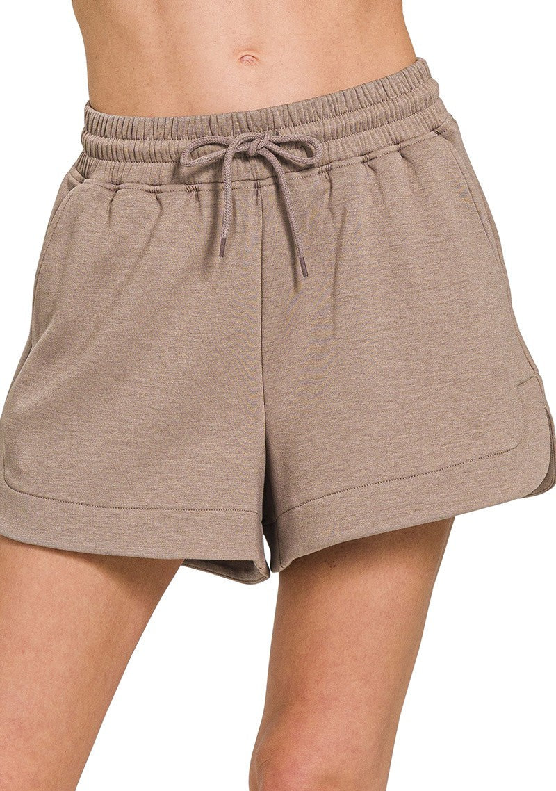 Scuba Elastic Waist Shorts