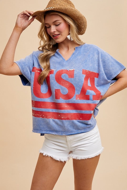 USA Vintage Print Top