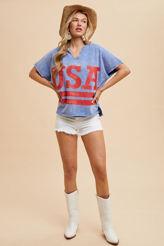 USA Vintage Print Top