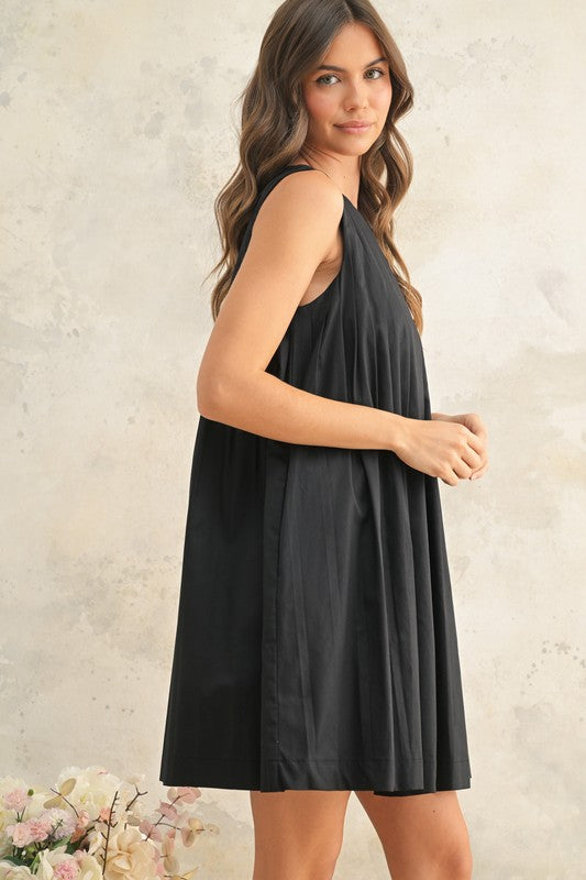 Pleated Sleeveless Dress