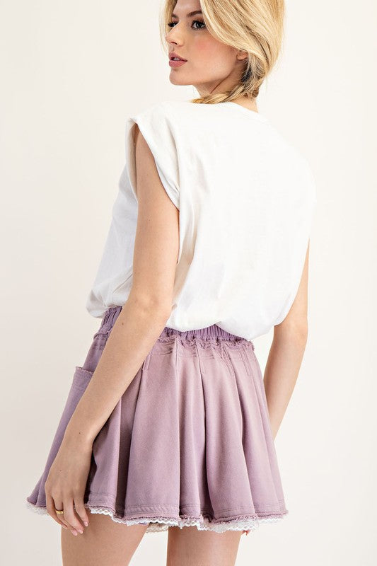 Mineral Washed Two Toned Mini Dress