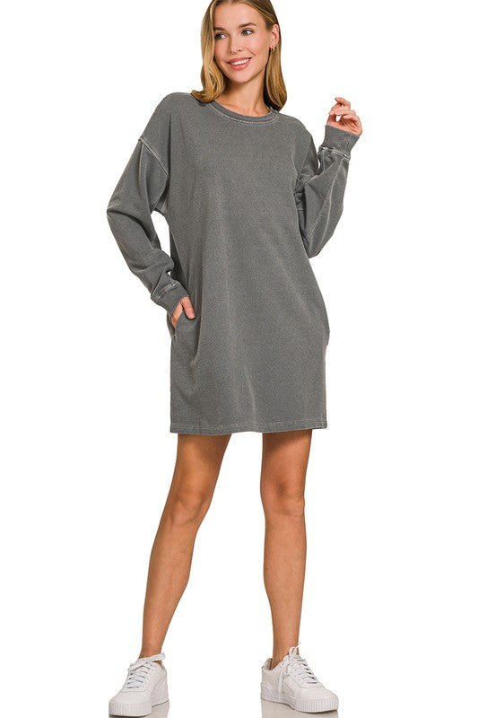 Oversized French Terry Tunic Dress