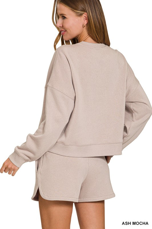 Fleece Sweatshirt & Shorts Set