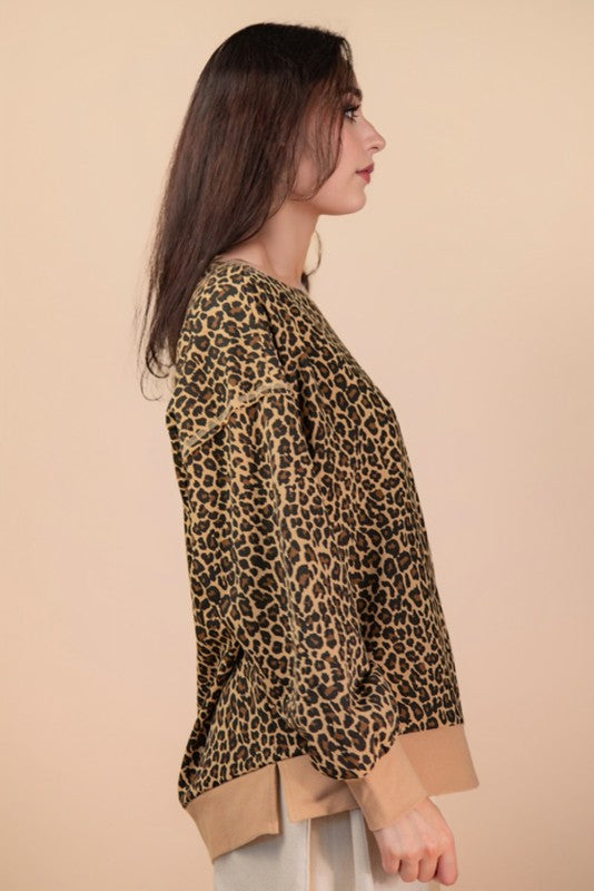Leopard Knit Top