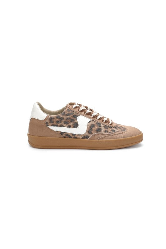 Destiny-Textured Platform Lace-up Trainers(Leopard)