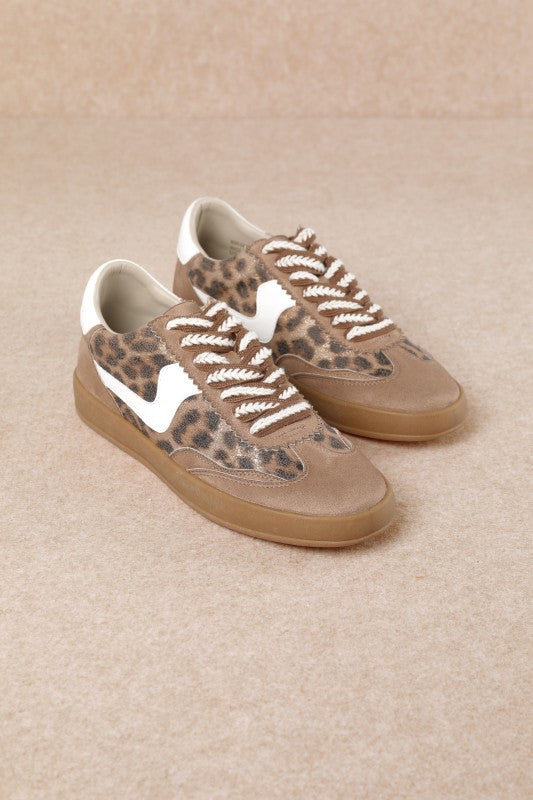 Destiny-Textured Platform Lace-up Trainers(Leopard)