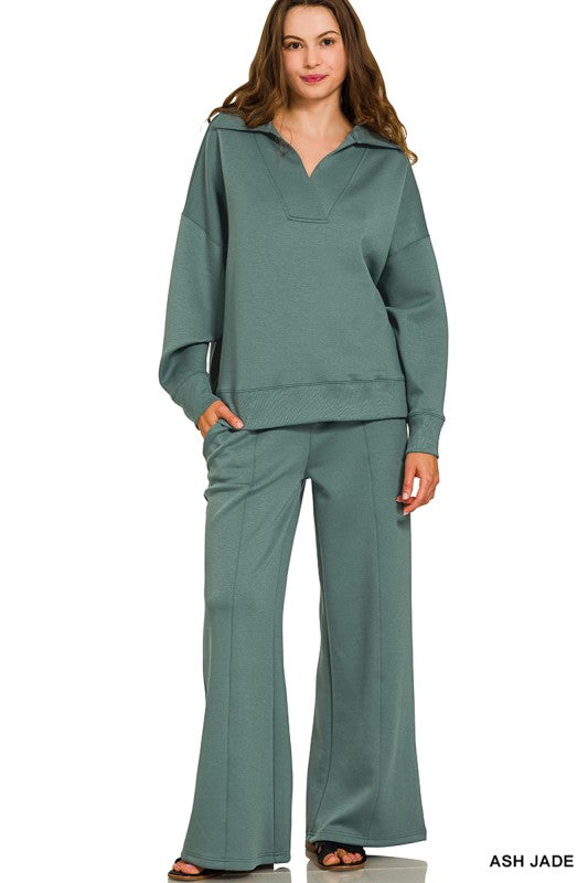 Scuba Collared Pullover & Pants Set