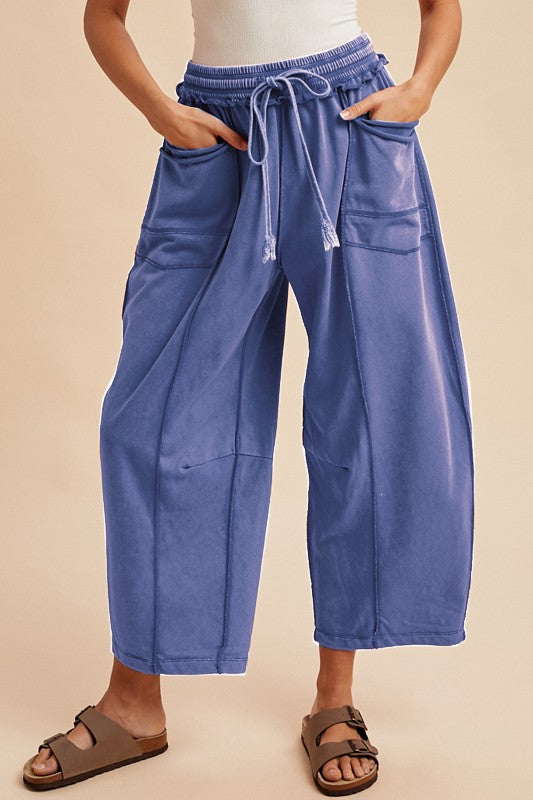 Mineral Wash Barrel Utility Knit Pants