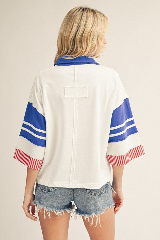 Color Blocked Polo Shirt