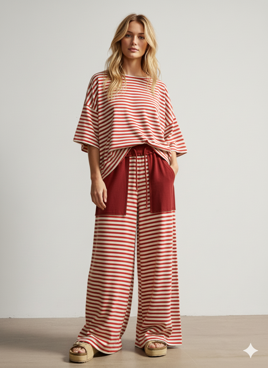 Striped Knit Lounge Set