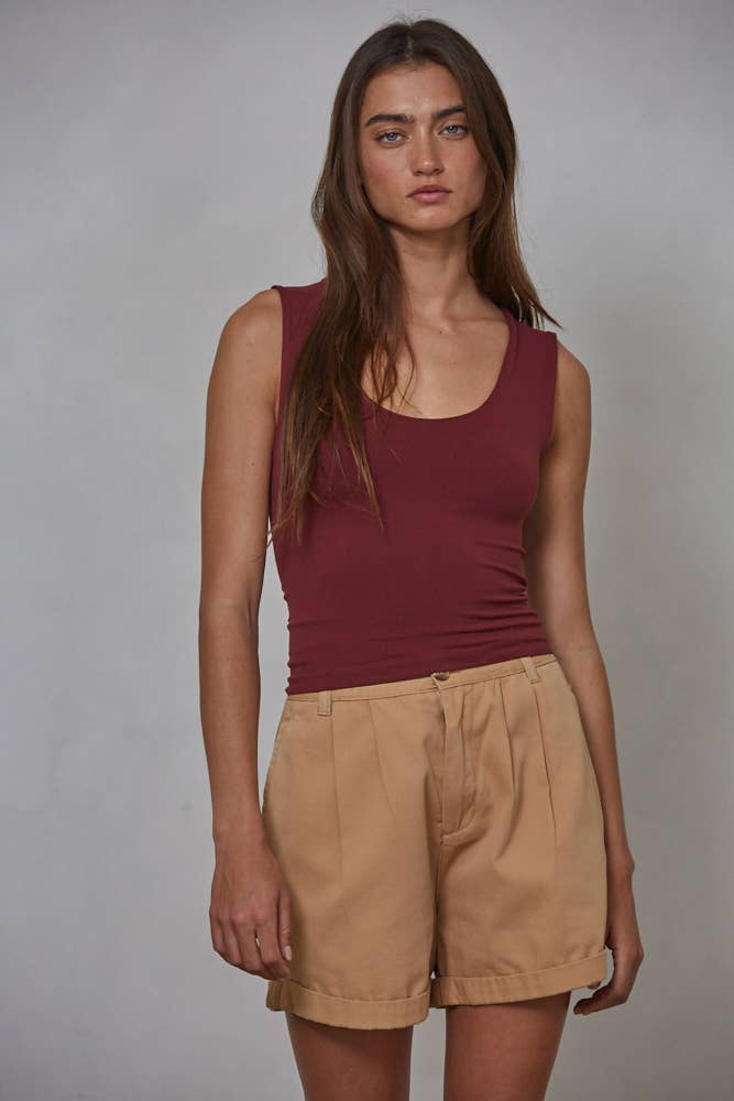 Double Layered Seamless Top: Sangria