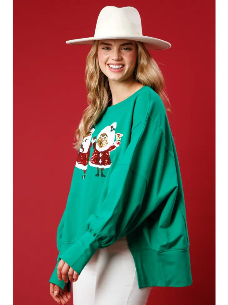 Sequin Santa & Mrs. Santa Sweatshirt