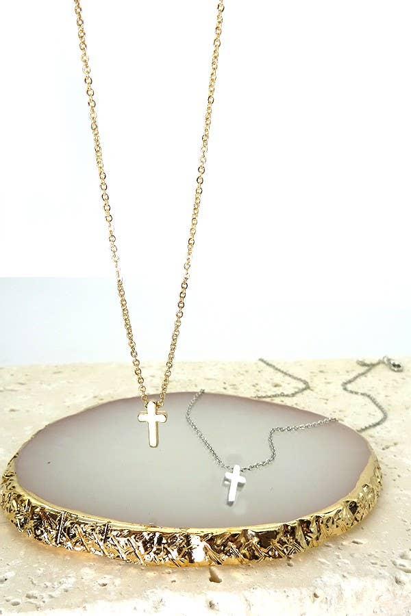 CLASSIC MINI CROSS NECKLACE |CROSS: SILVER
