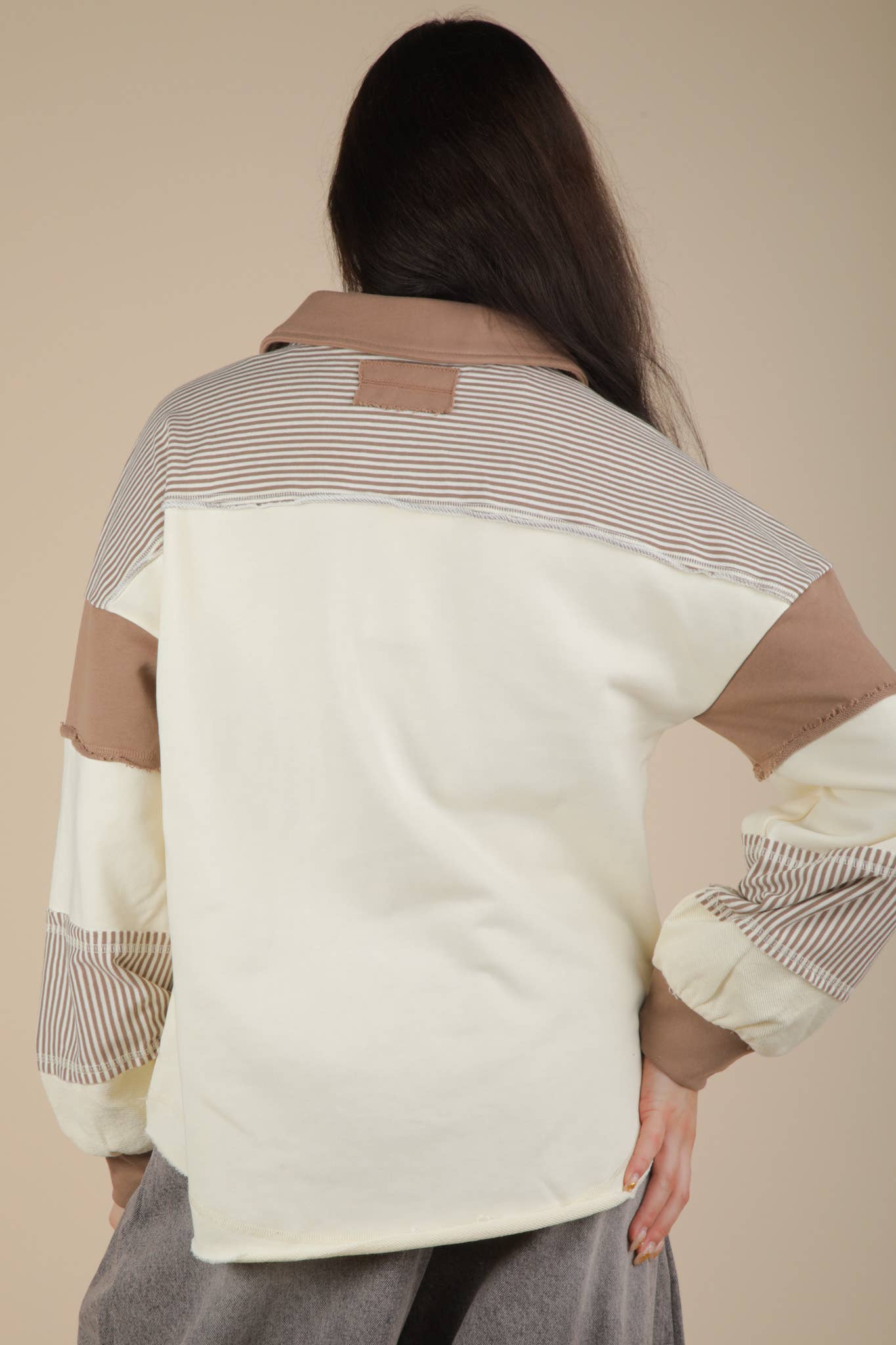 Color Block Oversized Casual Knit Top