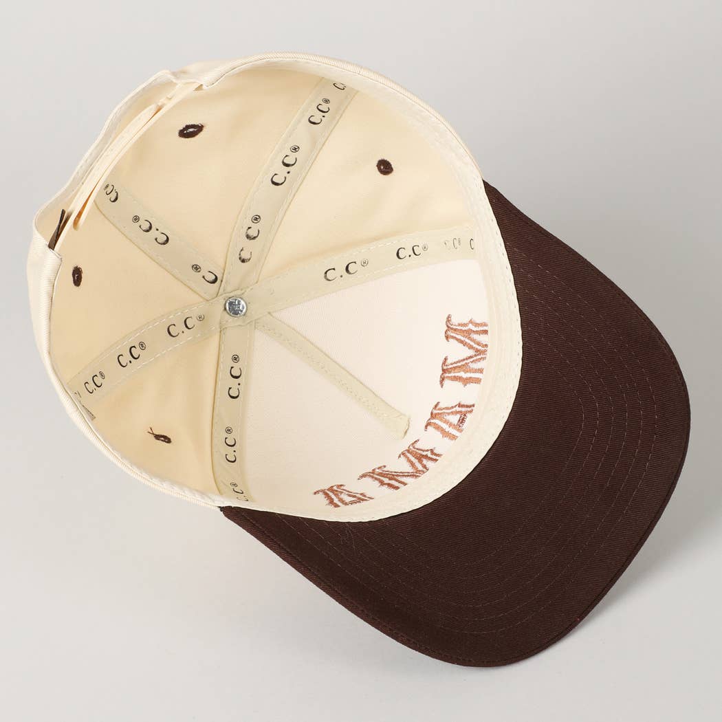 MAMA Typographic Design Embroidery Baseball Hat - Beige