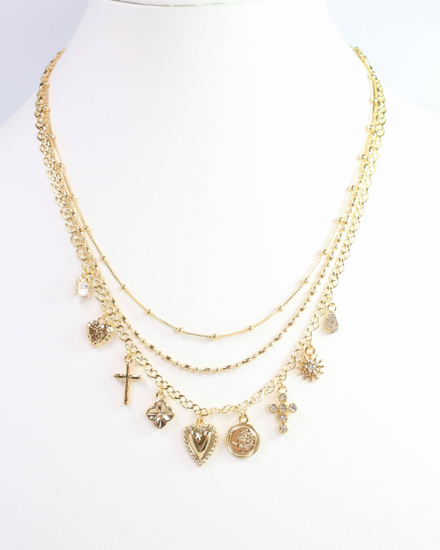 Lyle Layered Charm Necklace Gold