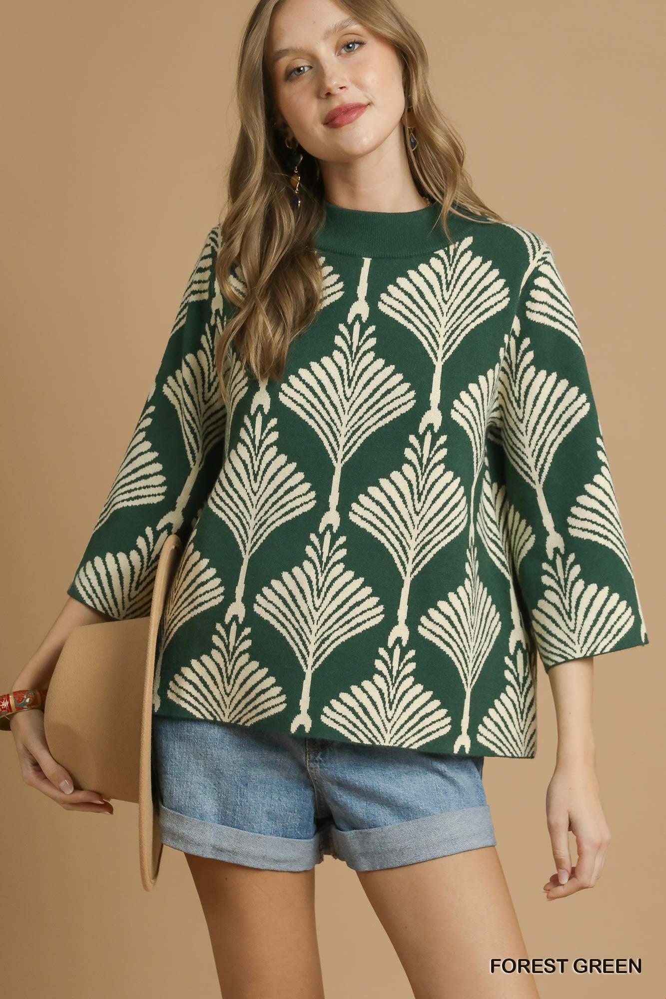 Abstract Print Pullover Sweater