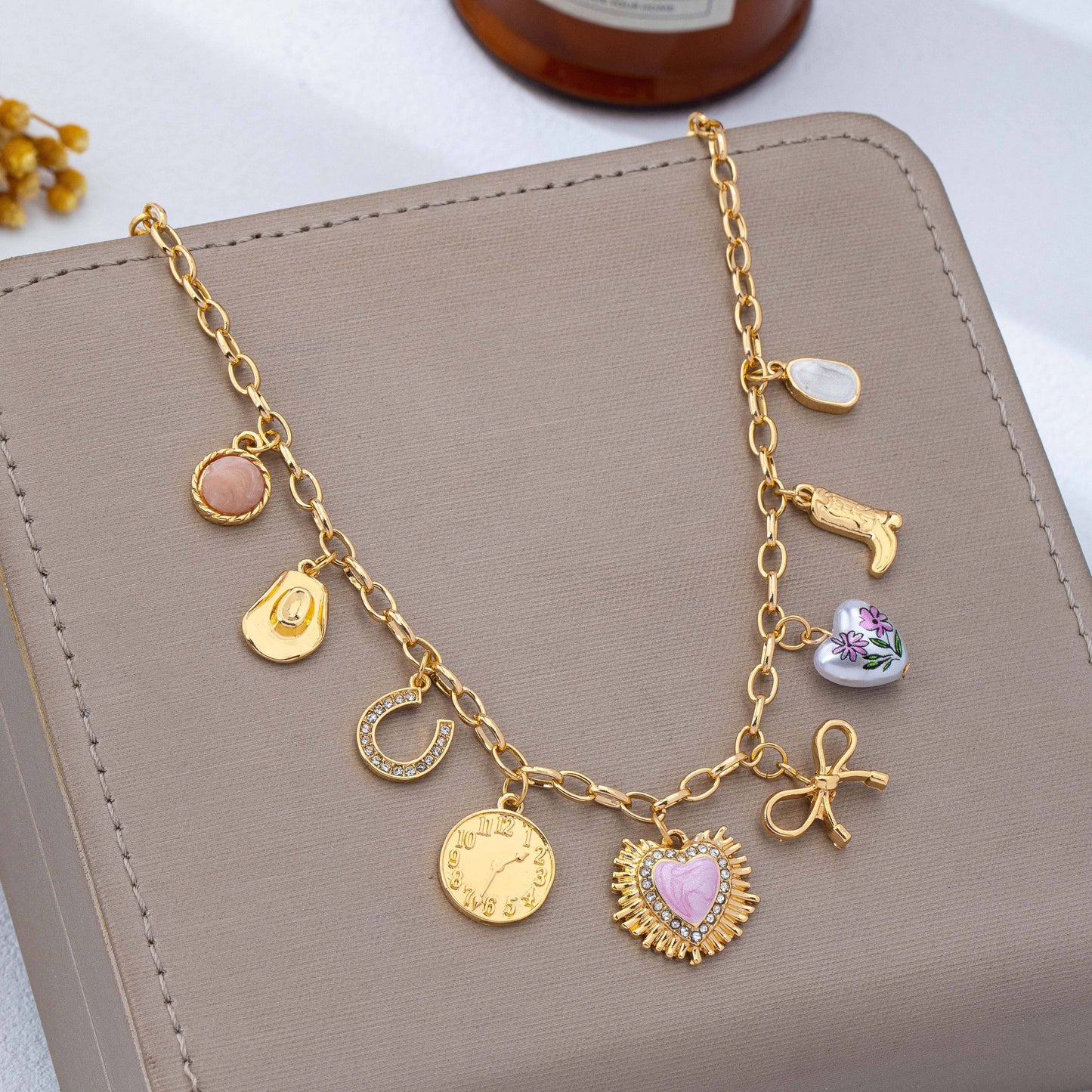 Pink Heart & Western Charm :GOLD