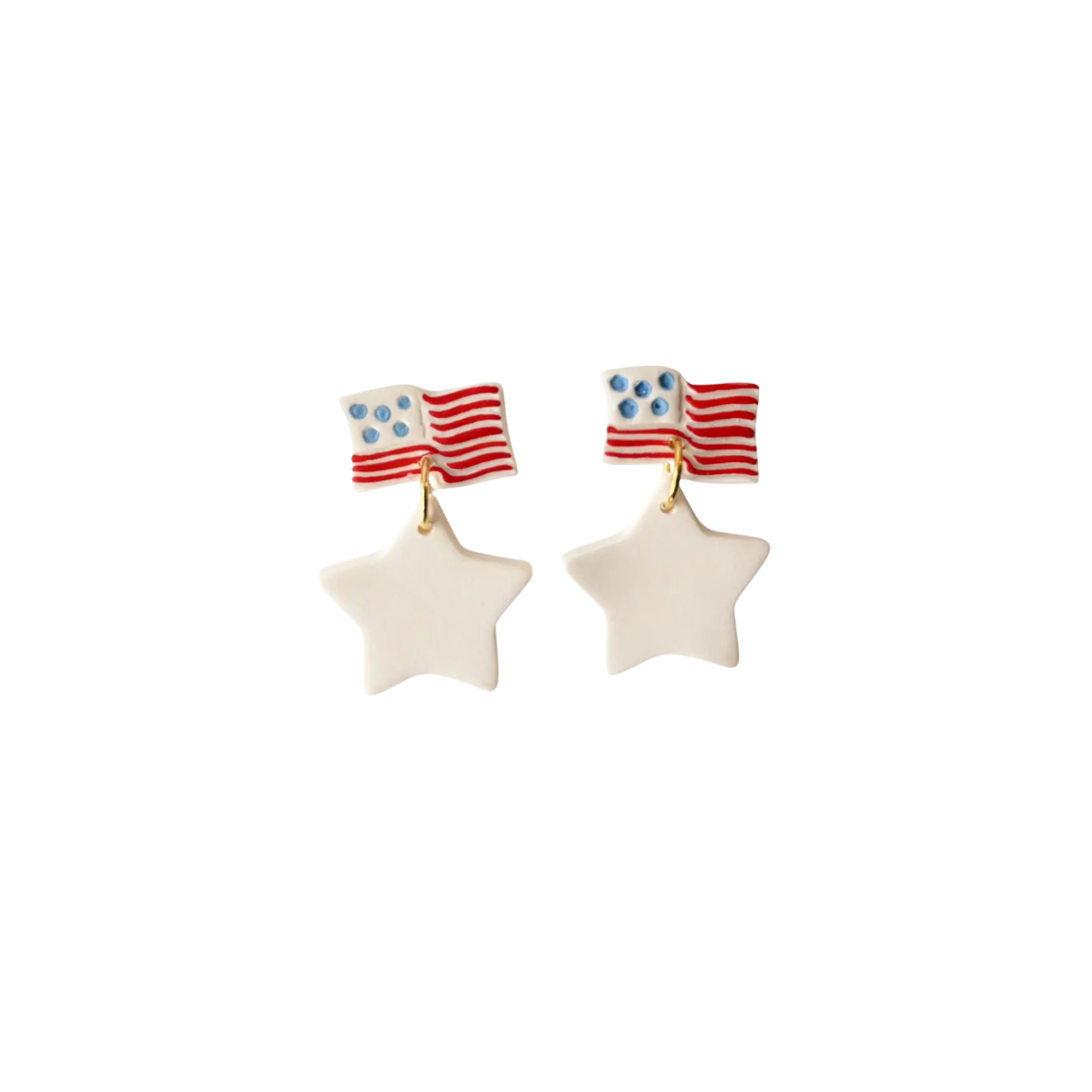 Stars and Flag Dangle Earrings