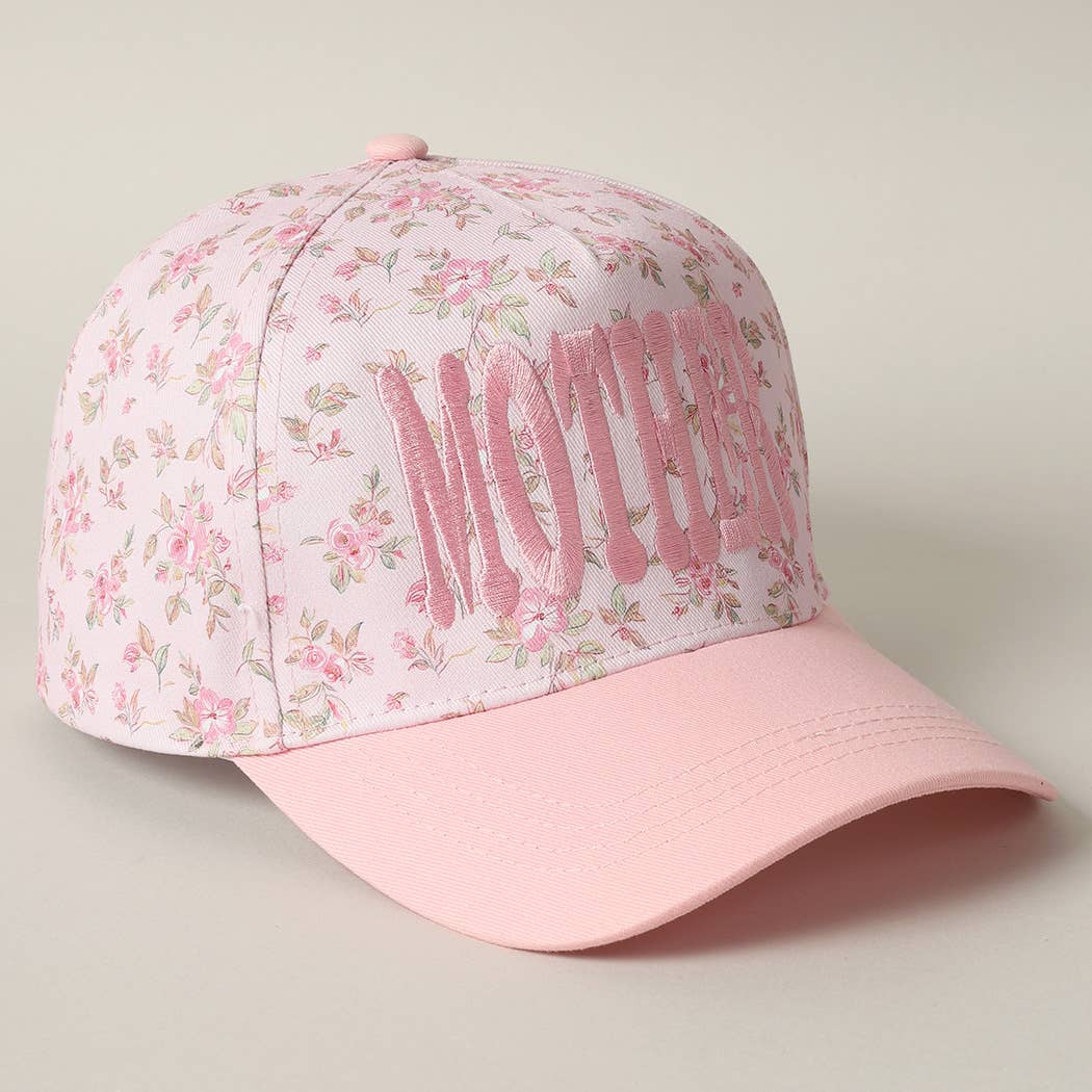 MOTHER Embroidered Flower PatternTrucker Hat: WHITE/BEIGE / ONE SIZE