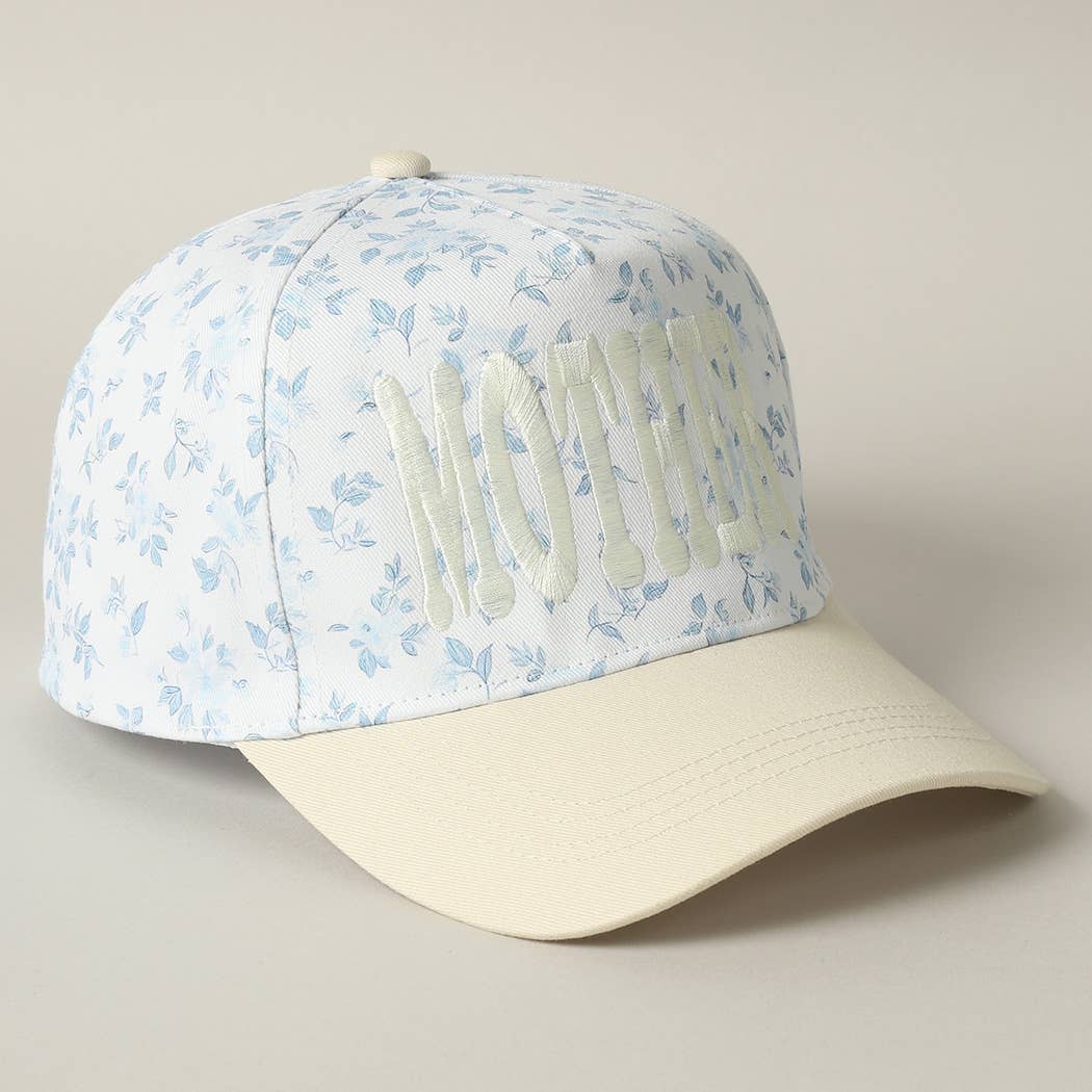 MOTHER Embroidered Flower PatternTrucker Hat: WHITE/BEIGE / ONE SIZE