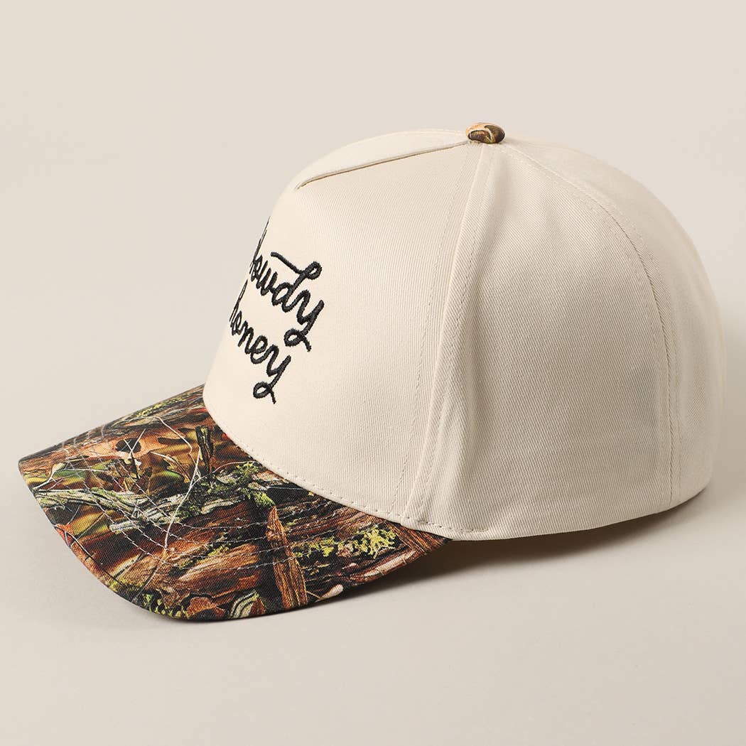 Howdy Honey Embroidery Camo Beige Hat