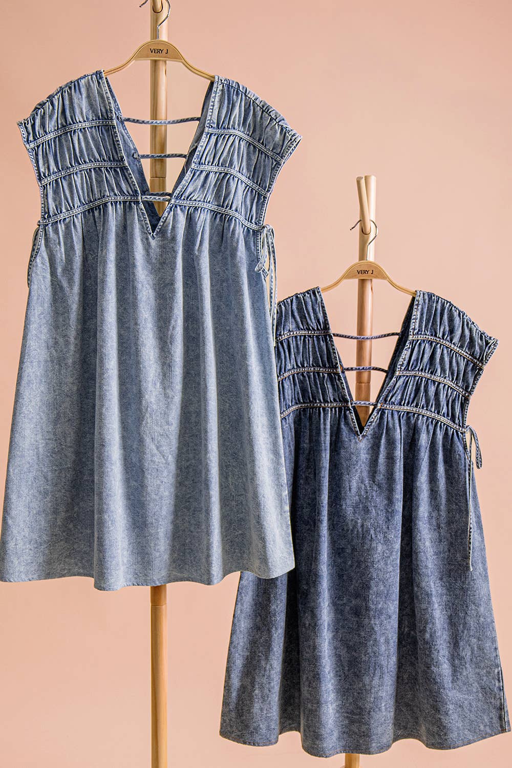 Mineral Washed Chambray Mini Dress